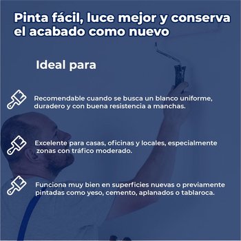 Pintura Vinil Acrilica Satinada Platinum Extra White 3.78 L