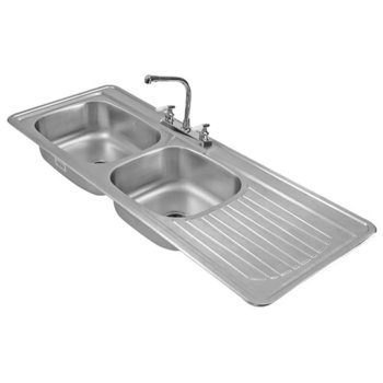 Fregadero marca Eb Técnica 144 x 54 cm 2 Tinas 1 Escurridor