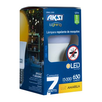 Foco Led Aksi 7 W Repelente de mosquitos Base E27 Luz Cálida