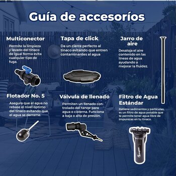 Tinaco Rotoplas Plus Beige 1100 L c/herrajes y Filtro