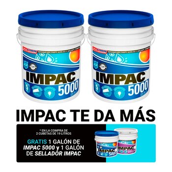 Promoción Impermeabilizante Acrílico Blanco Impac 5000 2 cubetas