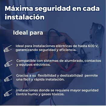 Cable Eléctrico Verde Rollo de 100 M Calibre 14 THW-LS