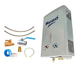 Calentador Paso 06 Lts Rugo Gas LP Incluye Kit de Instalación