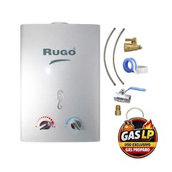 Calentador Paso 6 L Rugo Gas LP Incluye Kit de Instalación