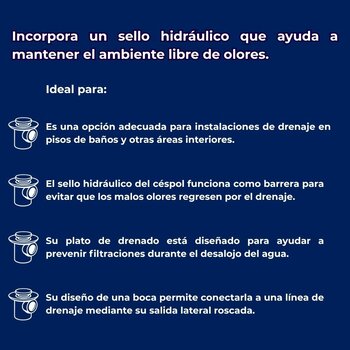 Coladera boca Helvex desagüe Redondo 24HL