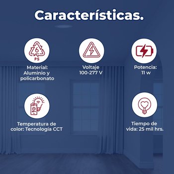 Luminario led empotrado 6 pulgadas luz blanco