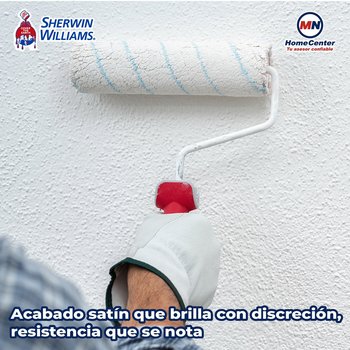 Pintura Vinil Acrilica Satinada Platinum Extra White 19 L