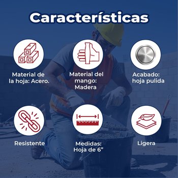 Cuchara para albañil 6" pulgadas tipo Filadelfia, Pretul