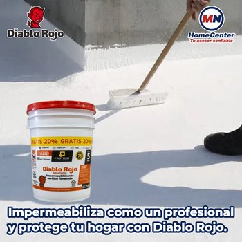 Impermeabilizante Acrílico Fibratado Blanco Diablo Rojo 21.6 Lt