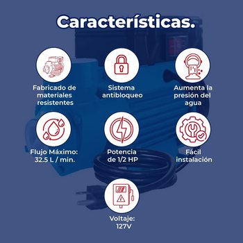 Bomba Periférica ½ Hp Antibloqueo Descarga 20 M Altamira 115 V