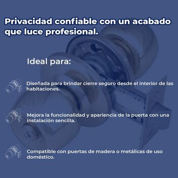 Cerradura Baño Phillips Brandy Wine Latón Brillante