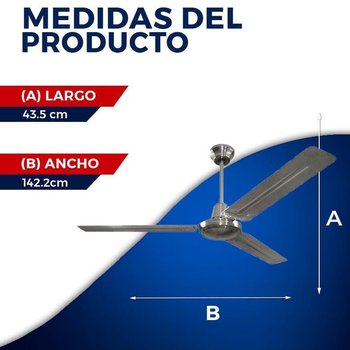 Ventilador Industrial de Cielo Veker Níquel