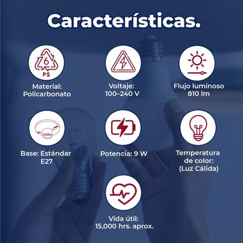 Foco Led A19 9 W 2700 K Estévez Luz Cálida