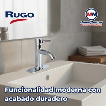 Llave Mezcladora Monomando Con Cubierta Para Lavabo 4" Rugo 23MM
