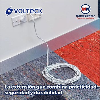 Extensión Eléctrica Doméstica marca Volteck 8 m Blanca