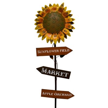 Estaca decorativa para jardín figura Girasol letreros 1.06 M