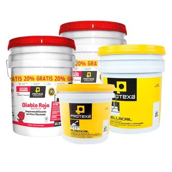Paquete Impermeabilizante Acrílico Diablo Rojo 40 m2 Blanco