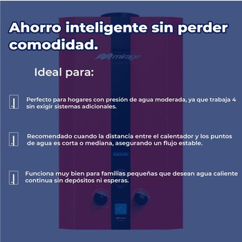 Calentador Paso Mirage 10 L Gas Natural Instantáneo 1.5 Servicio