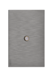 Placa Toma Coaxial Flat Plata