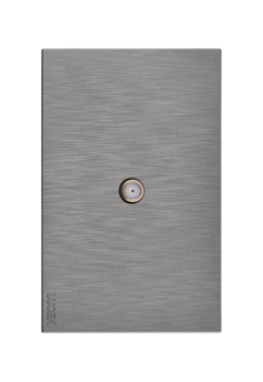 Placa Toma Coaxial Flat Plata