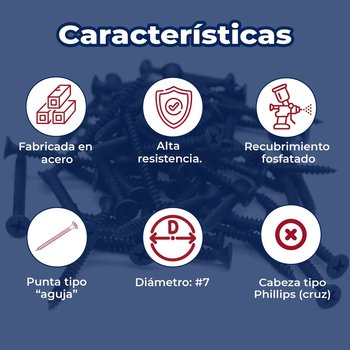 Tornillo Estándar 7 mm x 2 pulgadas Panel Rey (Precio por kilo)