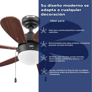 Ventilador de techo tramontana 30 pulgadas bronce con luz