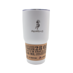 Vaso térmico blanco con popote 28oz