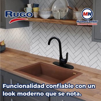 Llave Monomando al Piso Para Fregadero Rugo Acabado Negro