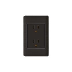 Placa de Contacto Duplex Color Negro Luxica