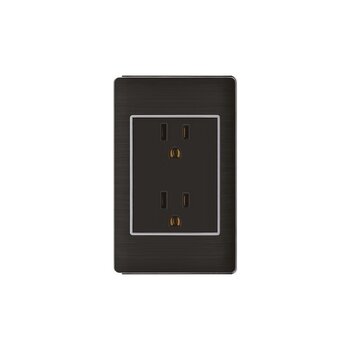 Placa de Contacto Duplex Color Negro Luxica