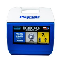 Hielera playmate Pal Igloo 7 QT 09 latas azul y blanco
