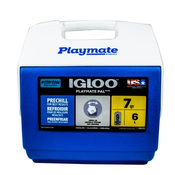 Hielera playmate Pal Igloo 7 QT 09 latas azul y blanco
