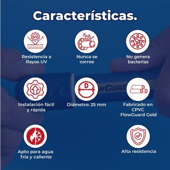 Tubo CPVC Flowguard Gold 25 mm x 6.10 m