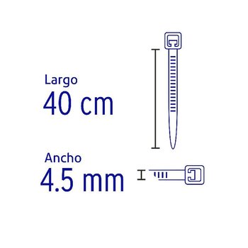 Cincho Plástico Volteck Natural 40 cm Tensión 22 kg