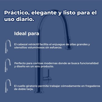 Llave Monomando Para fregadero Helvex Adara E-312