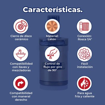 Valvex II Chico 1/4 Vuelta Derecho Helvex