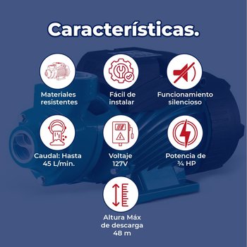 Bomba Agua Periférica Rotoplas Descarga 1 pulg ¾ HP 110V