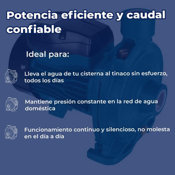 Bomba Centrifuga Para Agua 1/2 HP Uso Domestico Iusa