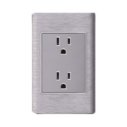Placa de Contacto Duplex Color Plata Luxica