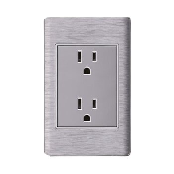 Placa de Contacto Duplex Color Plata Luxica