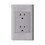 Placa de Contacto Duplex Color Plata Luxica