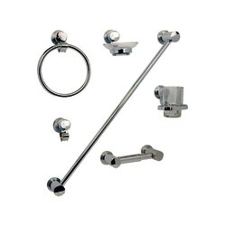 Juego Accesorios Cromados Empotrar Corinto Rugo