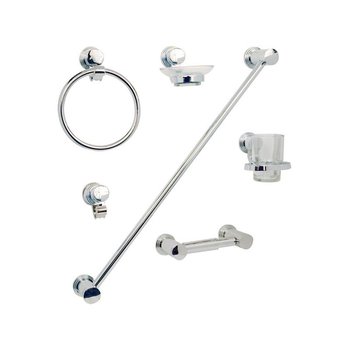 Juego Accesorios Cromados Empotrar Corinto Rugo
