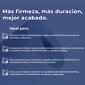 Malla Fibra de Vidrio Ligera 1M X 50M