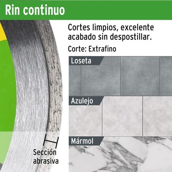 Disco Diamante Pretul Rin Continuo 4 pulg