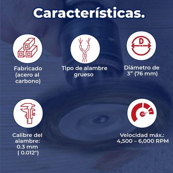 Carda Circular Truper Alambre Grueso 3 pulg