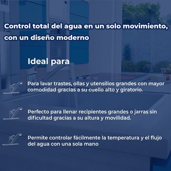 Llave Monomando Para Fregadero Helvex Novus E-34 Cromo