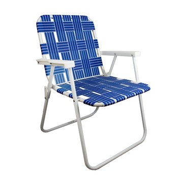 Silla compacta plegable p/jardin o camping blanco y azul