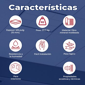 Plafón Cortega 704 5/8 pulgs 61 x 61 cm