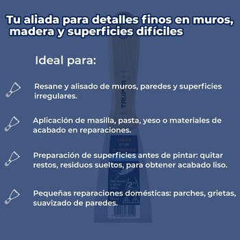 Espátula Flexible 2" Con Mango de Madera Truper